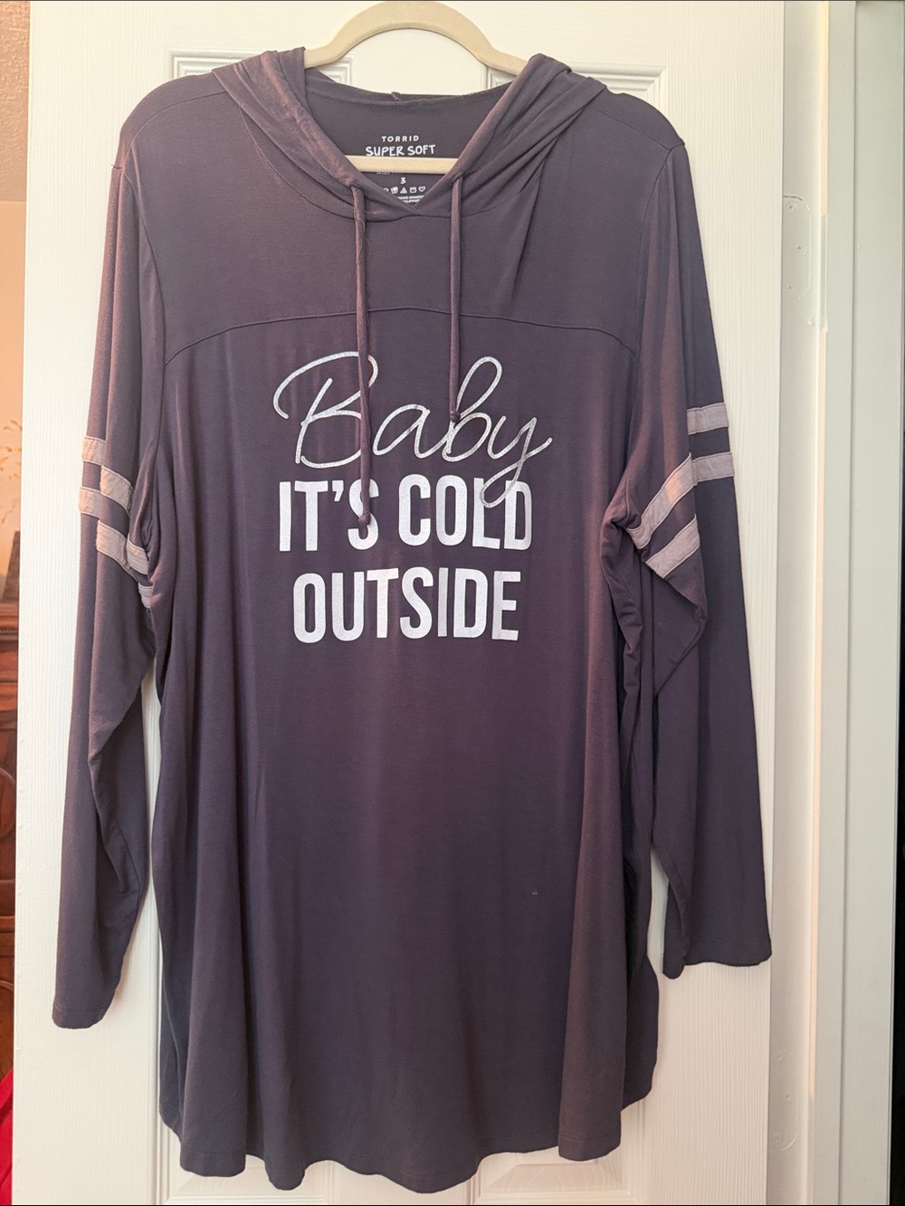 torrid Dusty Purple 'Baby It's Cold Outside' Hooded Tunic